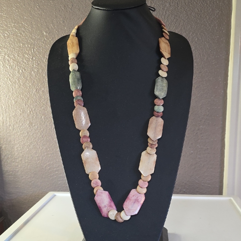 Vintage Dyed Bone Multicolor Necklace